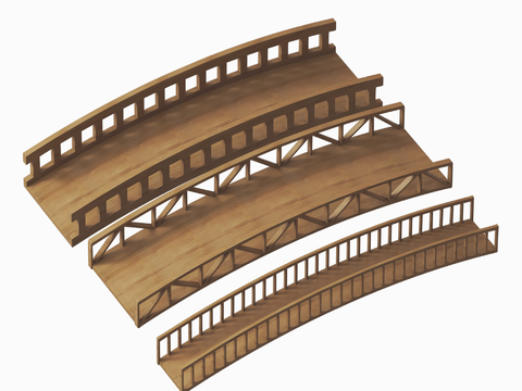 Modern Landscape Wooden Bridge