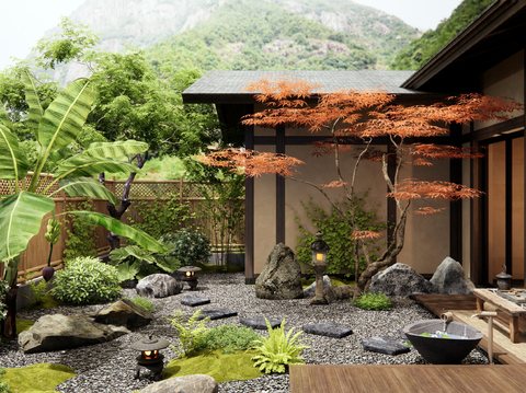 Japanese Homestay Courtyard Garden View