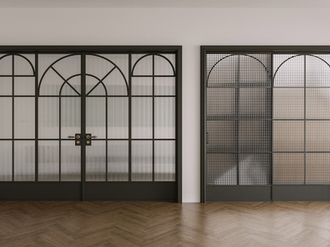 French double door glass door