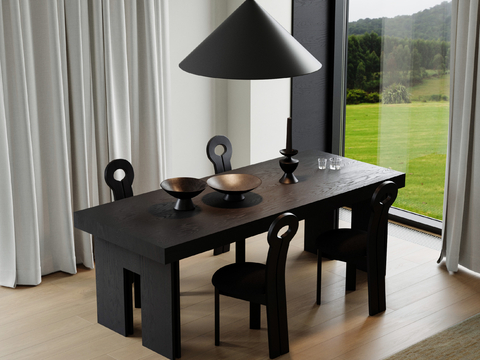 Middle style dining table and chair