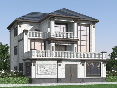 Chinese style single-family villa appearance