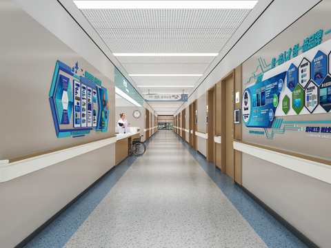 modern hospital aisle ward