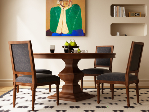 American Dining Table and Chair Round Dining Table