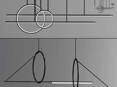 Modern linear chandelier