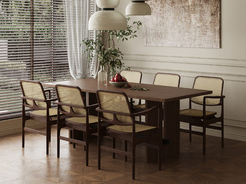 Middle style dining table and chair