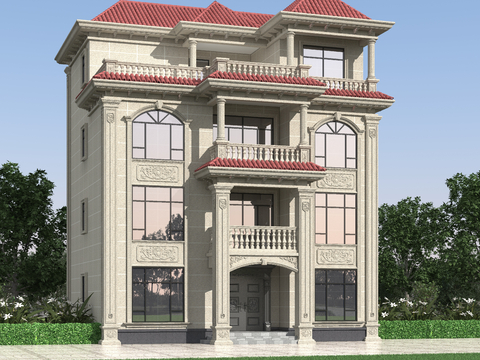 European-style single-family villa appearance