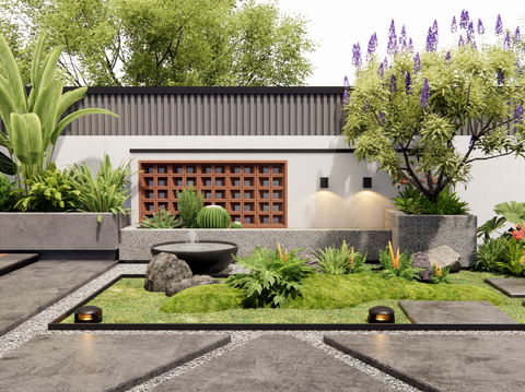 Modern Garden Landscape wall courtyard landscape