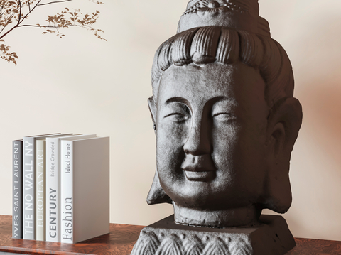 Neo-Chinese Style Buddha Head Sculpture