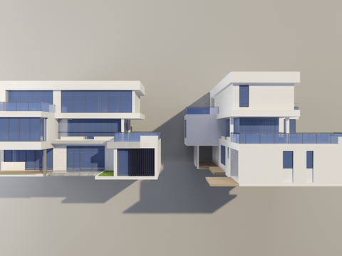 Modern single-family villa Three-storey villa Exterior