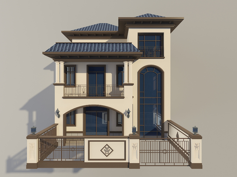 Modern single-family villa Three-storey villa Exterior