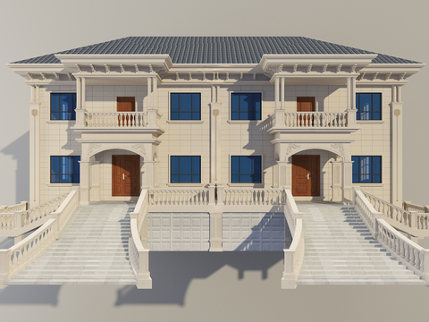 European-style single-family villa three-story villa appearance