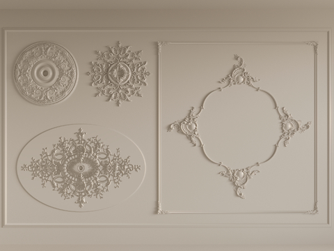 French Craving lamp panel plaster components