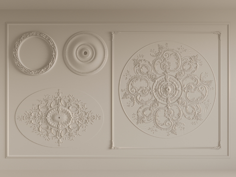 French Craving lamp panel plaster components