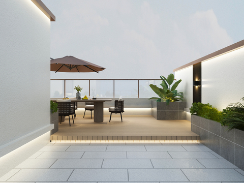 New Chinese Garden Balcony Garden Landscape