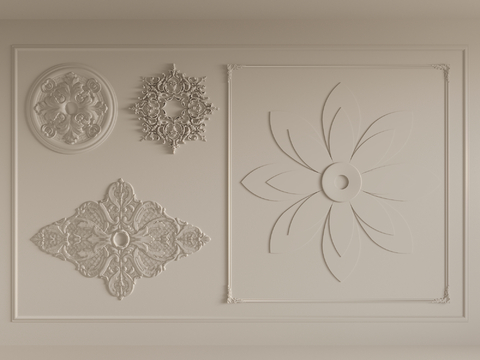 French Craving lamp panel plaster components