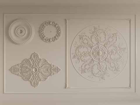 French Craving lamp panel plaster components