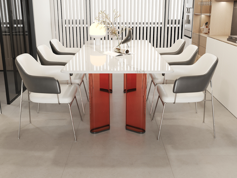 Italian Dining Table and Chair Marble Dining Table