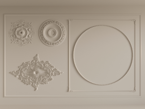 French Craving lamp panel plaster components