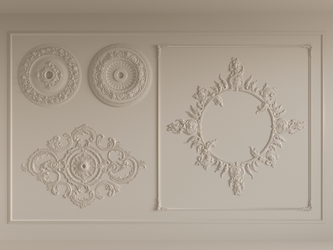 French Craving lamp panel plaster components