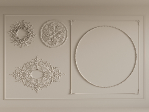 French Craving lamp panel plaster components