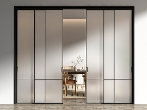 Oil sand glass door sliding door sliding door