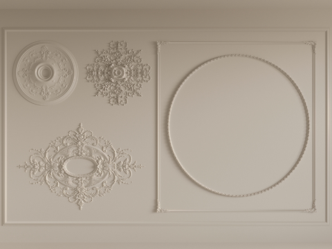 French Craving lamp panel plaster components