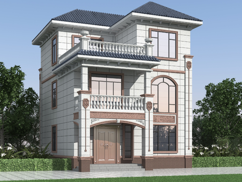 European-style single-family villa appearance