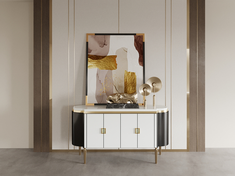 Affordable Luxury Style Entrance Cabinet End View Cabinet