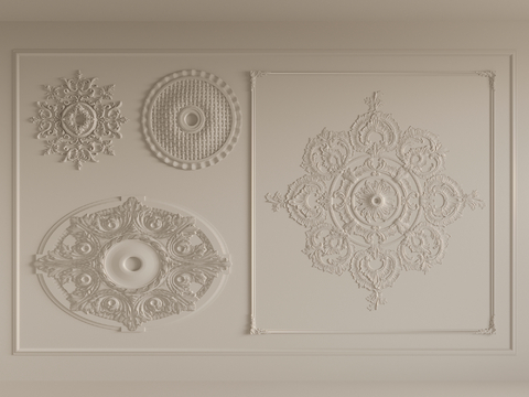 French Craving lamp panel plaster components