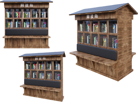 Outdoor Mobile Bookstore Reading Corner Wooden House