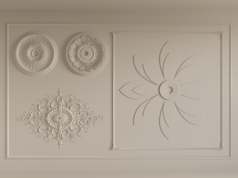 French Craving lamp panel plaster components