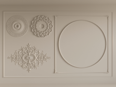 French Craving lamp panel plaster components