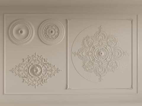 French Craving lamp panel plaster components