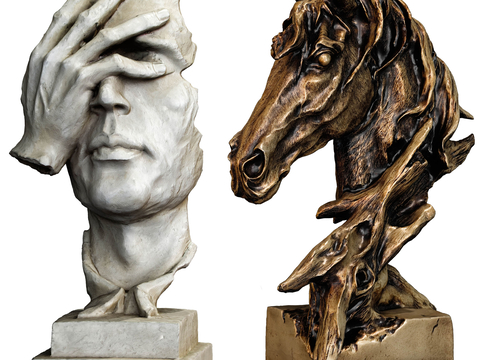 Human Head Horse Head Sculpture