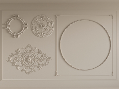 French Craving lamp panel plaster components