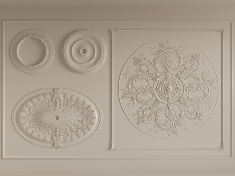 French Craving lamp panel plaster components