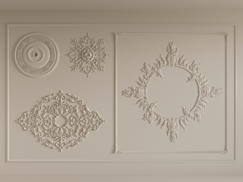 French Craving lamp panel plaster components