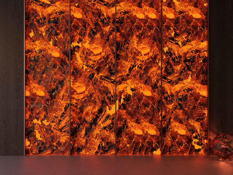 Modern Volcanic Lava Transparent Stone Walls