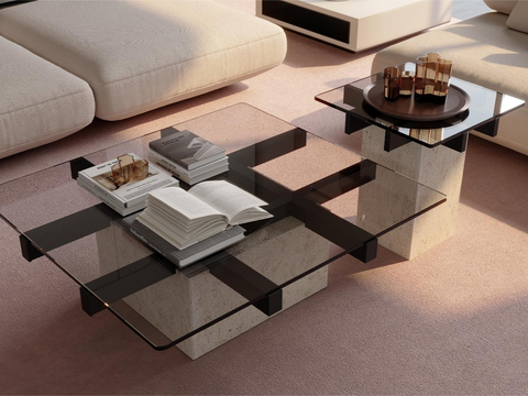 Modern glass coffee table