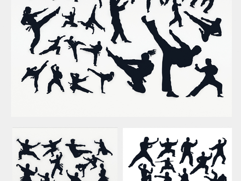 Martial Arts Kung Fu Figure Silhouette