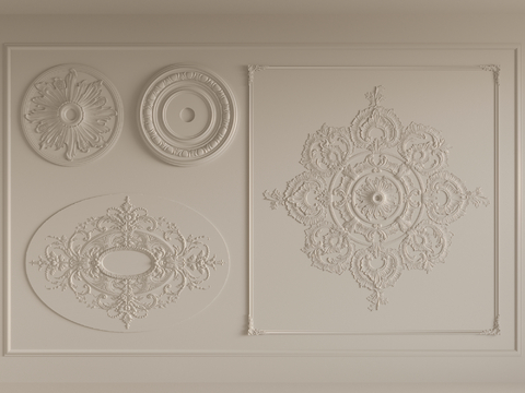 French Craving lamp panel plaster components