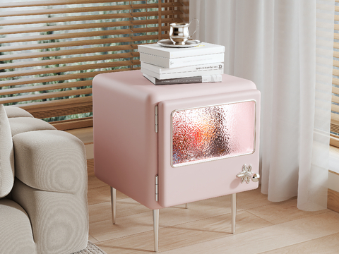 Modern Pink Bedside Cabinet