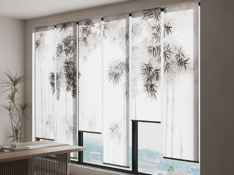 New Chinese Curtain Gauze Curtain Ink Curtain