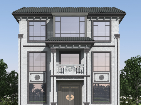 Chinese style single-family villa appearance