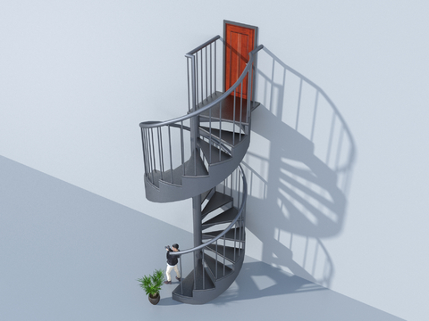 Simple revolving staircase