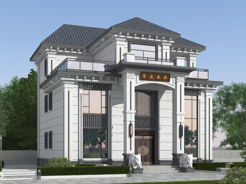 Chinese style single-family villa appearance