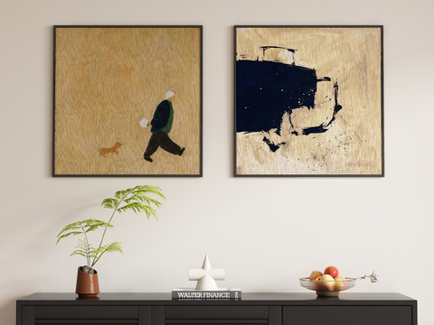 Mid-century Style Hanging Painting Decorative Painting