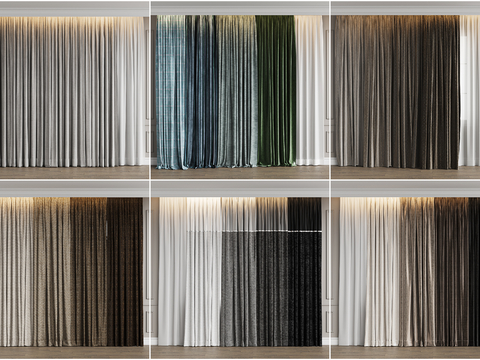 Modern Curtain Milk Tea Color Curtain Colorblock Curtain Solid Color Curtain