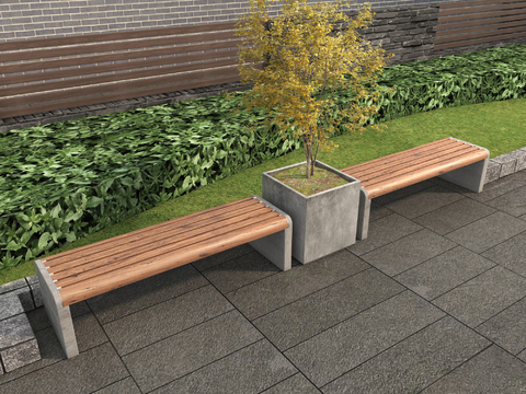 Modern Landscape Seat Outdoor Chair Street Rest Bench