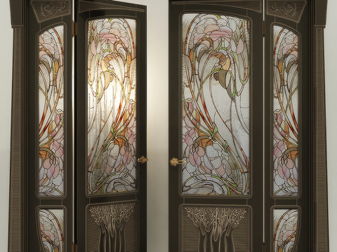 American style double door glass door